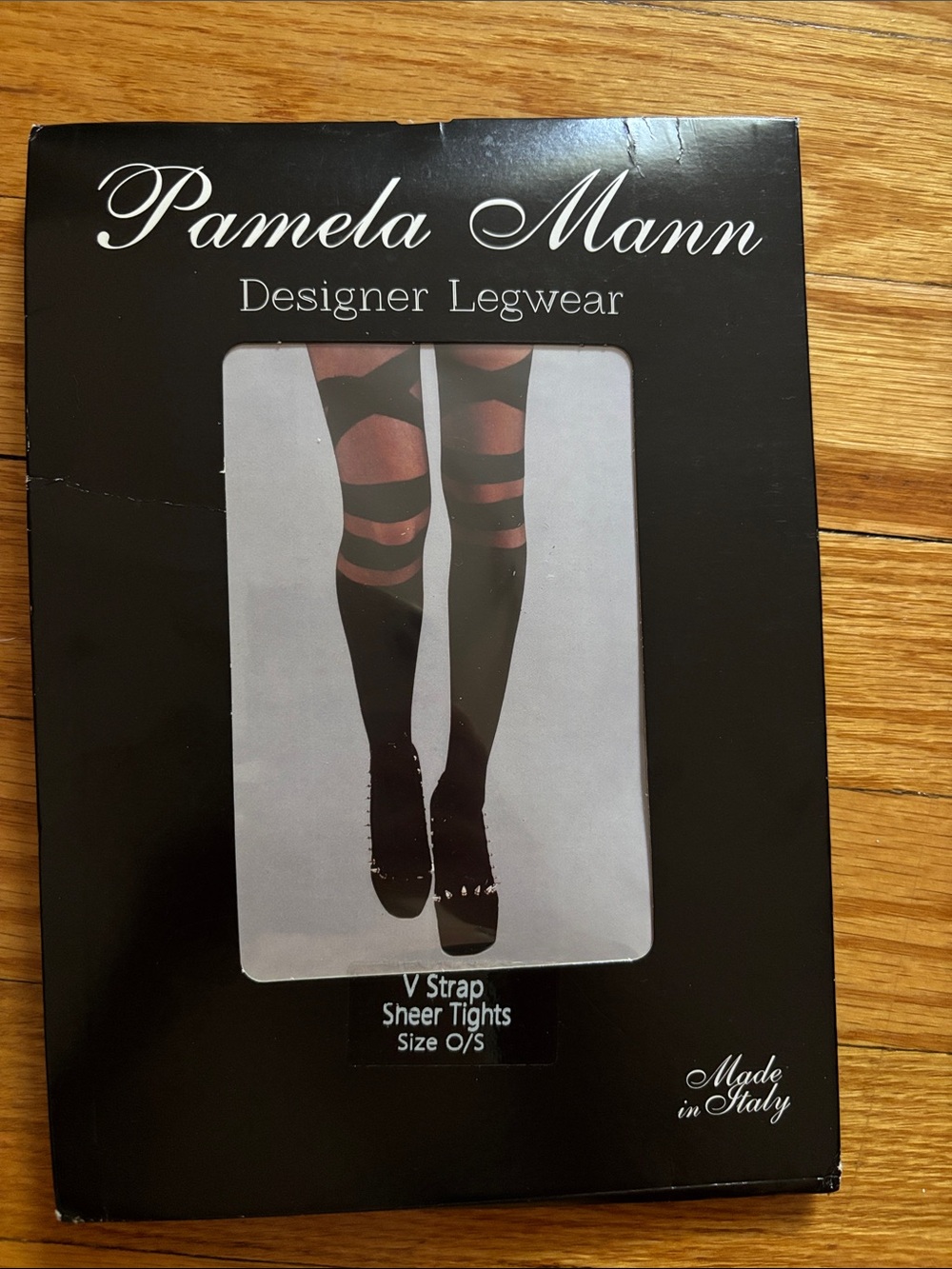 Black V-Strap Sheer Tights - Designer Legwear